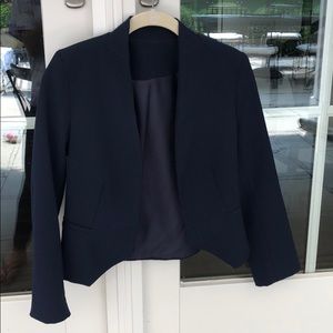 Cropped navy blazer